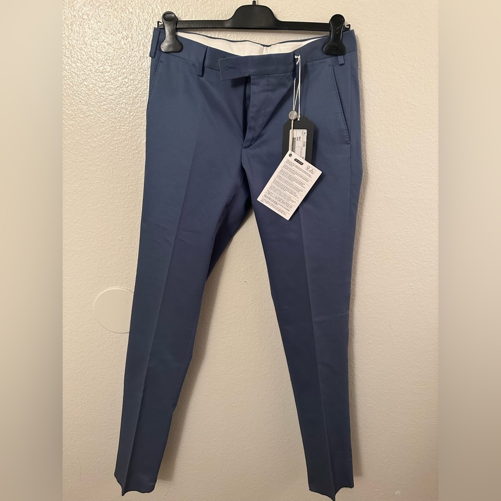 NWT $295 Royal row pants pastel blue flat front cotton dress pants chino 30 46IT